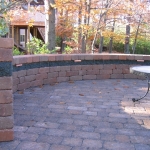 Brick Paver Patio and Wall with Lighting